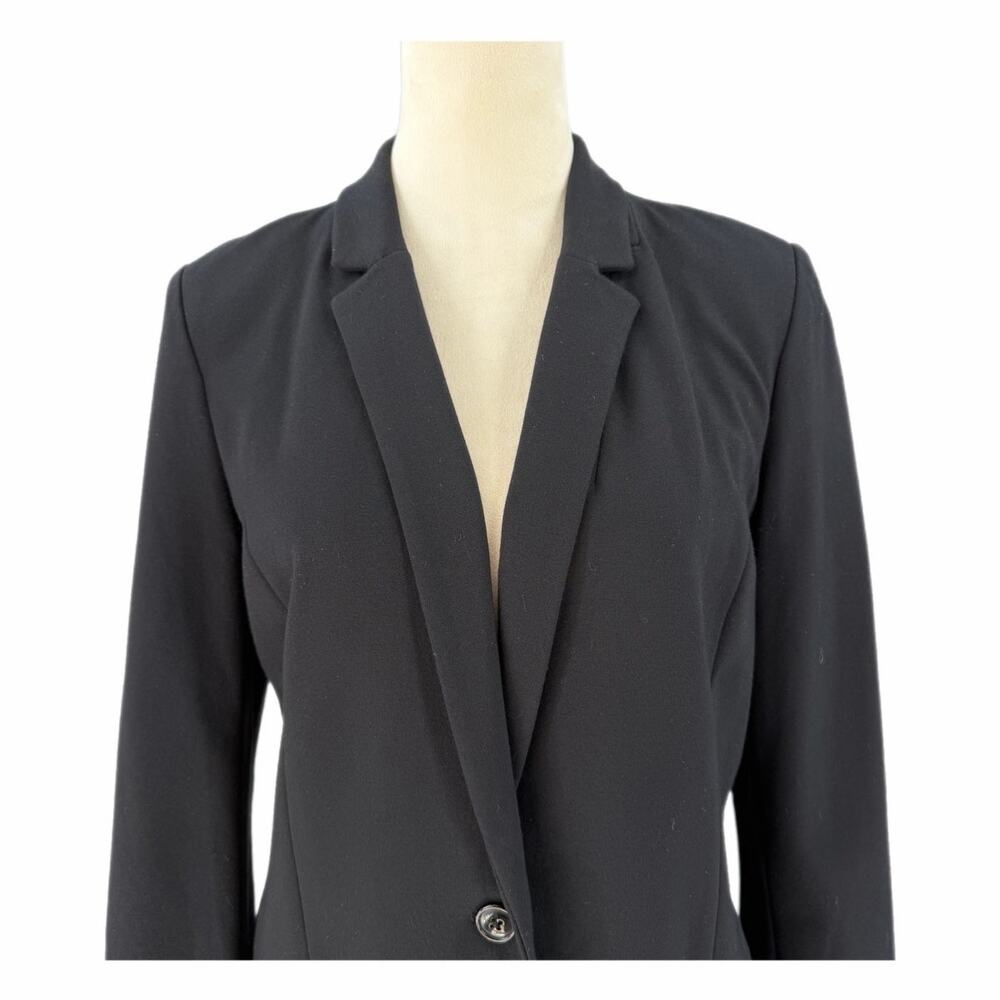 Chico’s Sz 0 Black Professional Workwear Layering Minimal Longline Blazer Jacket - Picture 4 of 15
